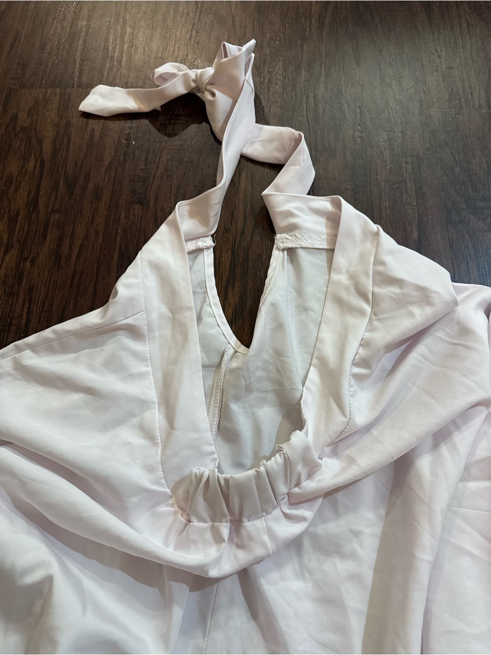 Girls Light Pink Halter Ruffle Dress - Picture 2 of 2